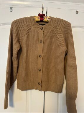Banana Republic Camel Brown Button-Front Knit Cardigan
